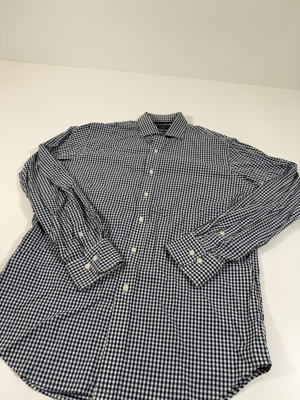 Polo Ralph Lauren Shirt Mens M Blue Check Performance Button Up L/S Stretch